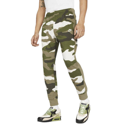 Sportswear club camo french terry jogger pant, Olive / Summit White, medium