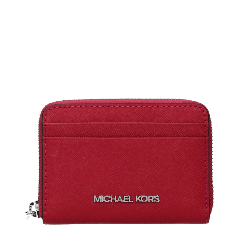 Red leather cardholder-null