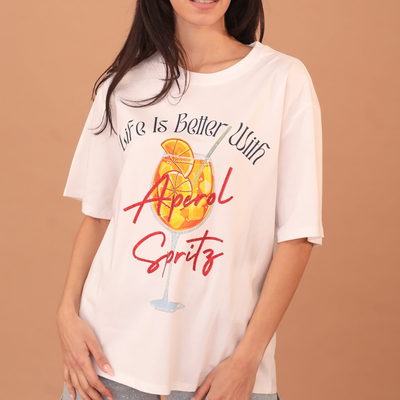 Aperol oversized shirt, White, medium