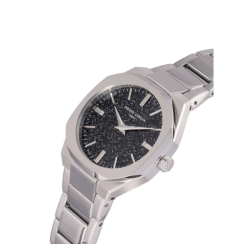 Gray stainless steel dress watch-null