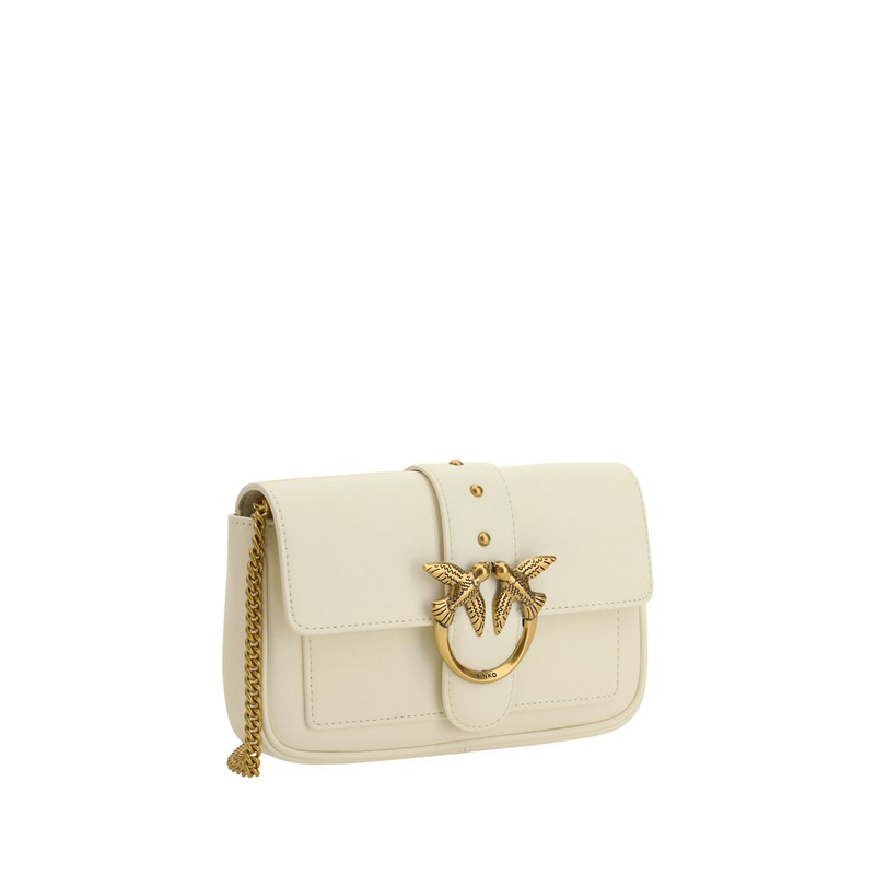 White calf leather bos taurus shoulder bag-null
