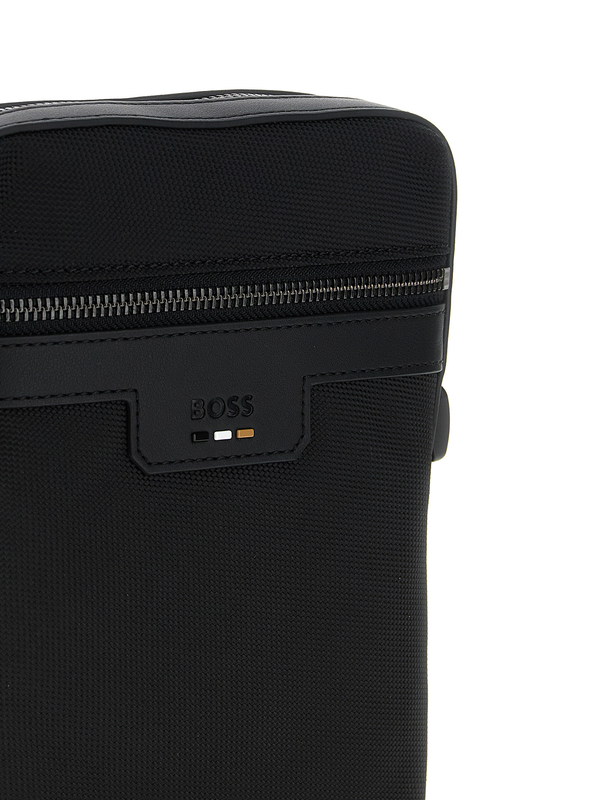 Black polyester crossbody bag-null