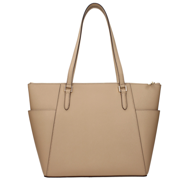 Beige leather shoulder bag-null