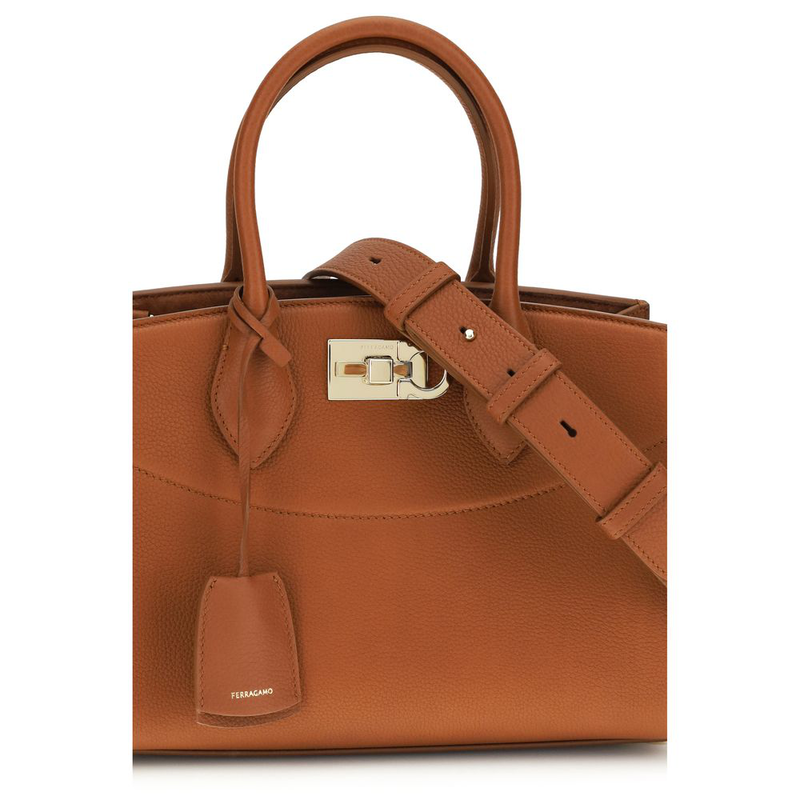 Brown calf leather bos taurus handbag-null