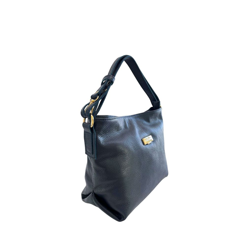 Blue cowhide leather women shoulder bag-null
