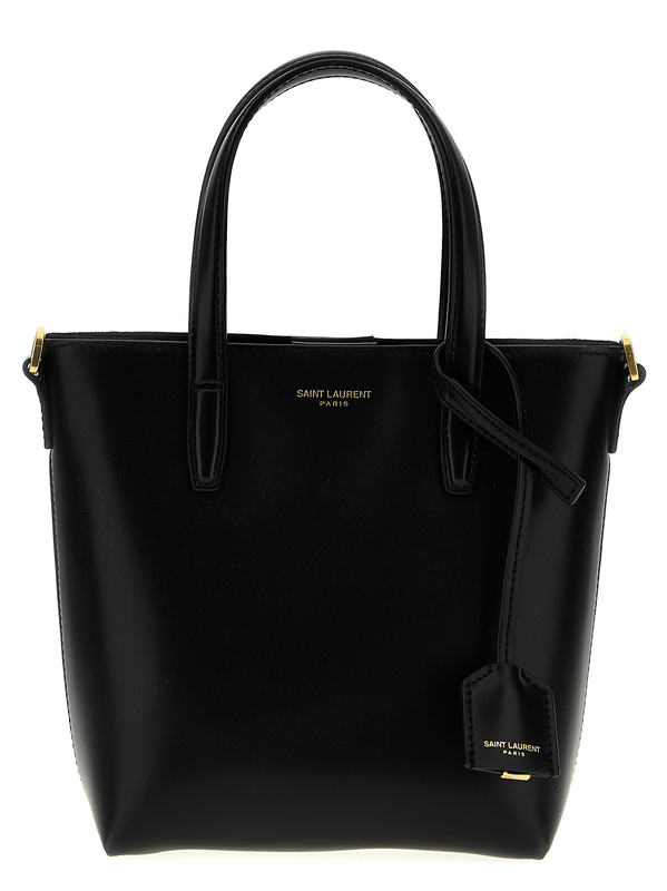 Black calfskin tote bag-null