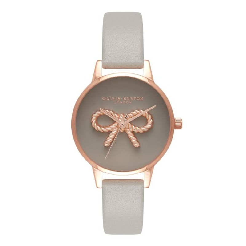 Gray artificial leather dress watch-null