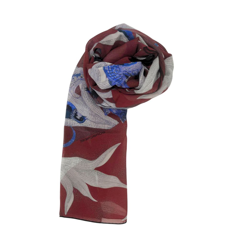 Red silk women scarf-null