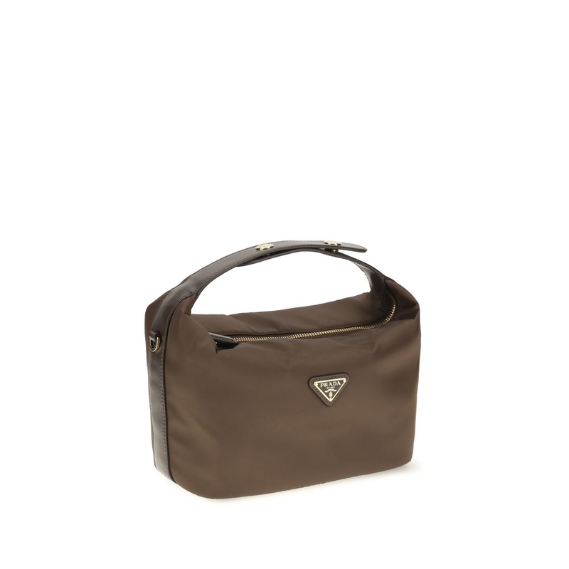 Brown recycled polyamide handbag-null