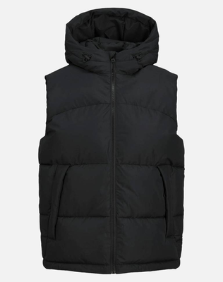 Jack&jones jcoaero bodywarmer hood, Black, medium