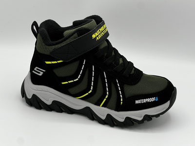Waterproof hiking boot with ankle support and trail grip sk406412l, Black-gree, medium