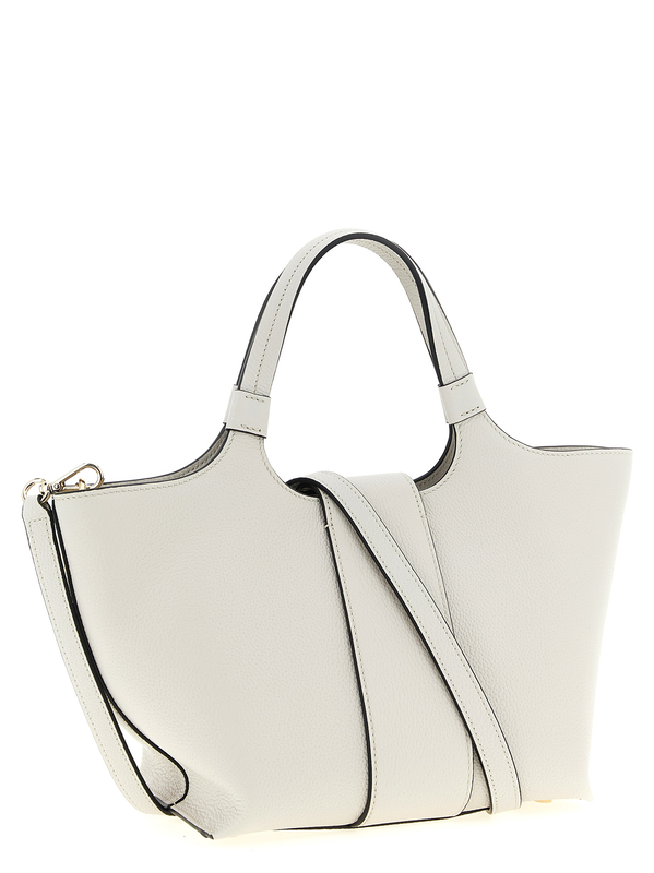 Gray calfskin tote bag-null