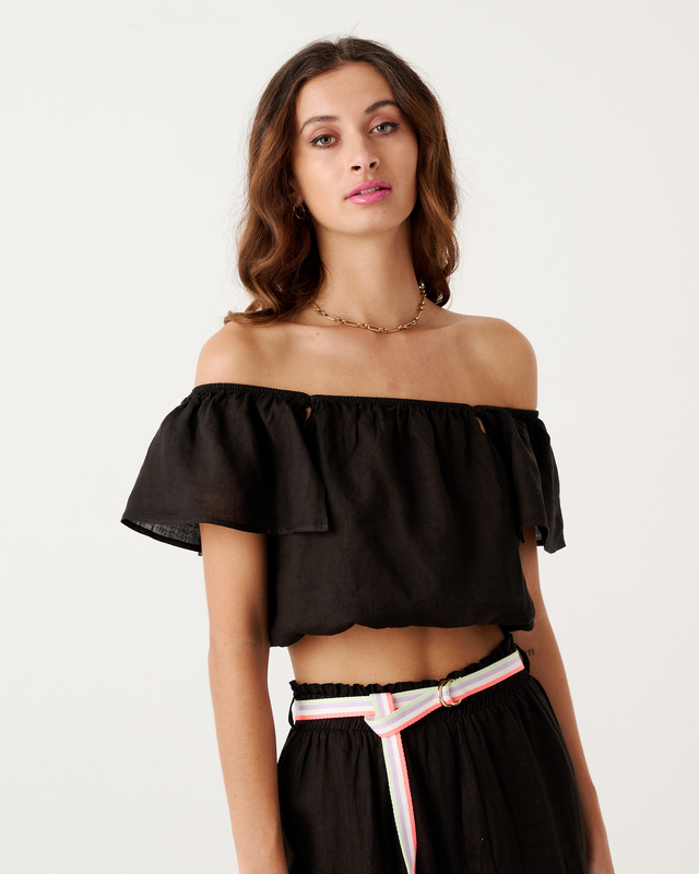 Crop top linen-null