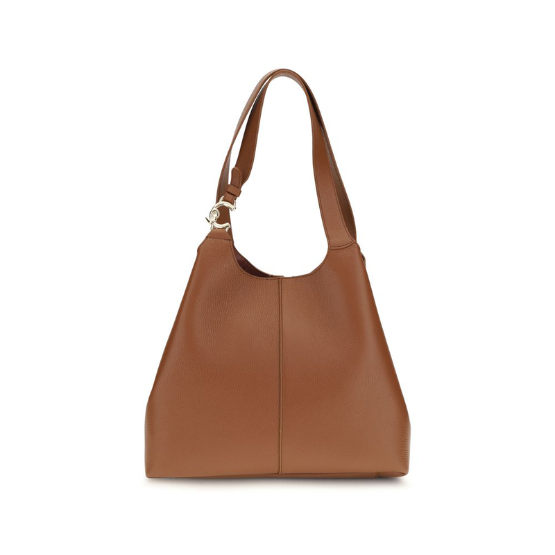 Brown calf leather bos taurus shoulder bag-null