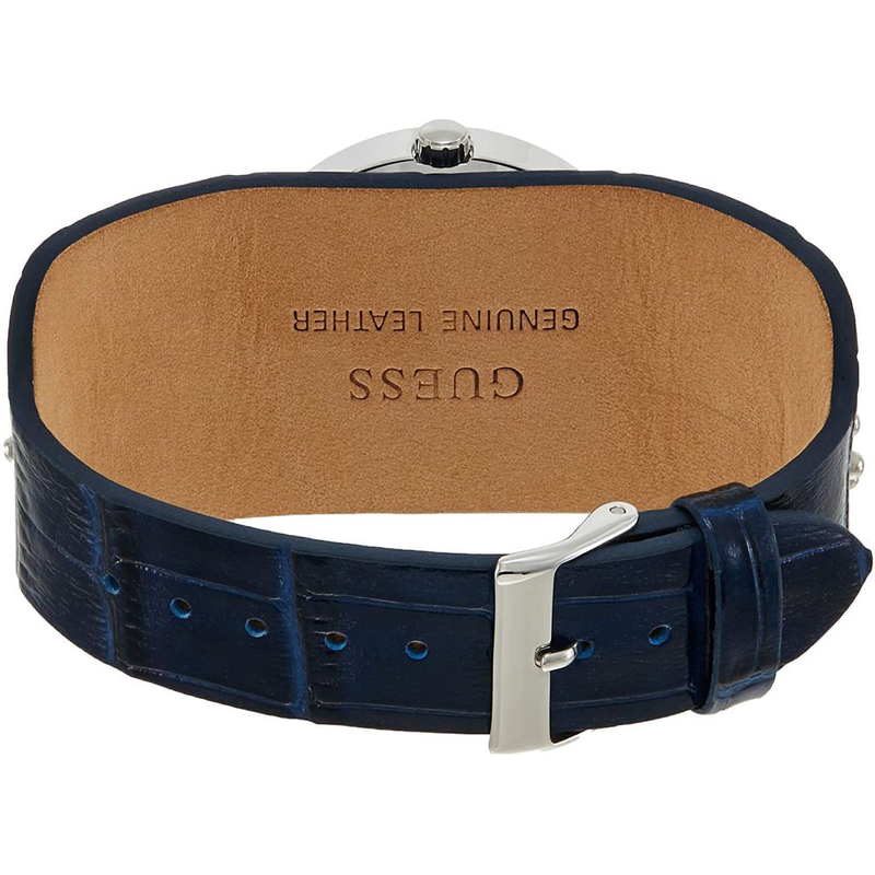 Blue leather dress watch-null