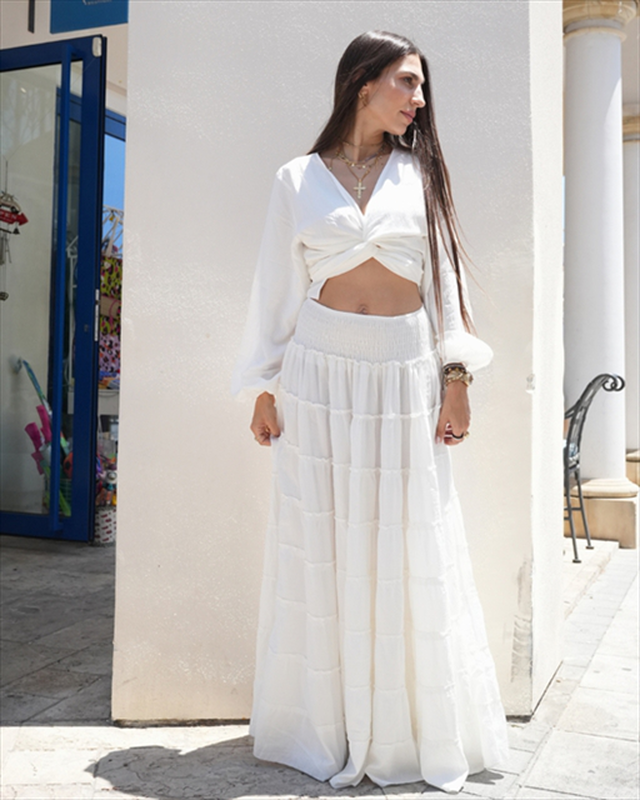 Product image: Zande esmeralda maxi skirt and wrap top set an36-null