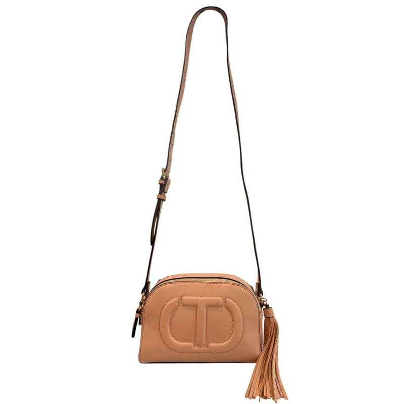 Pink faux leather women crossbody-null