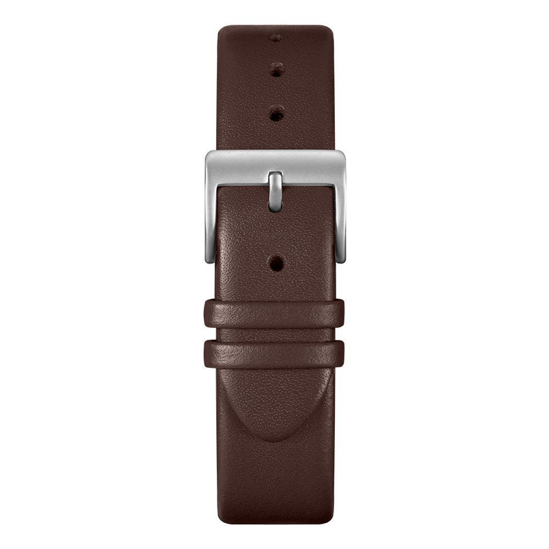 Brown leather dress watch-null
