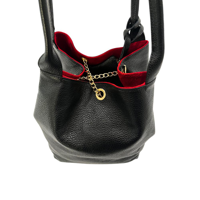 Black cow women shoulder bag-null