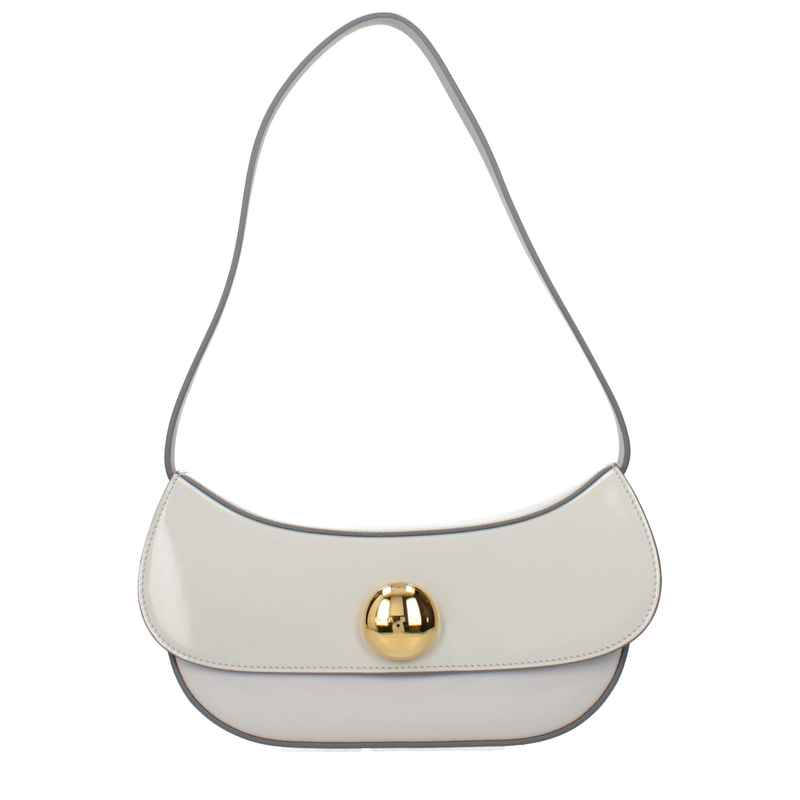 Gray leather shoulder bag-null