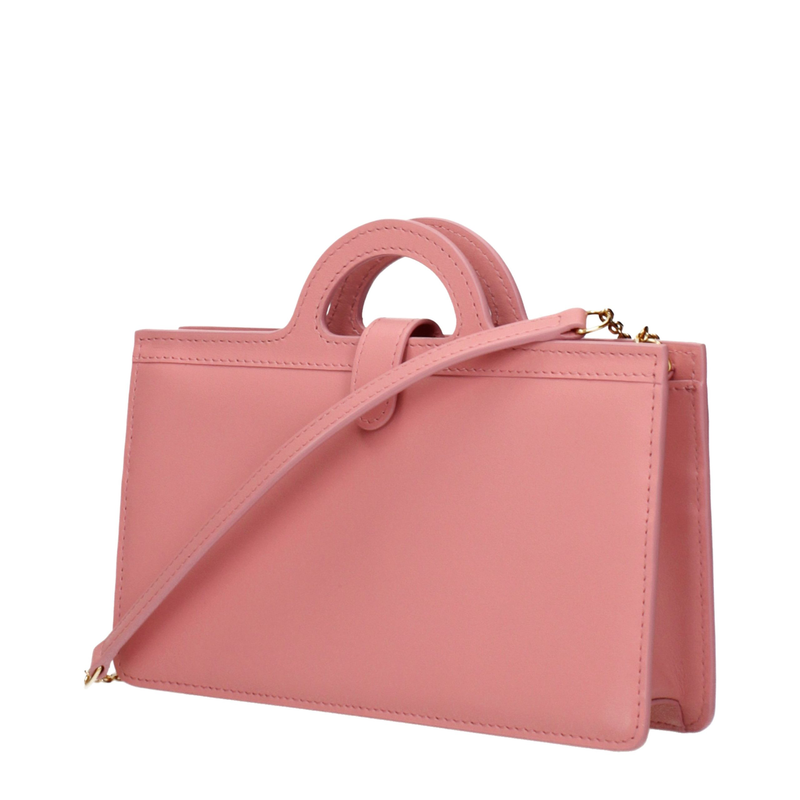 Pink leather crossbody bag-null