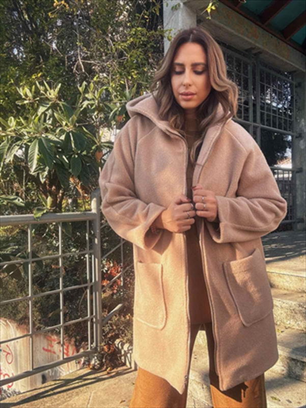 Hoodie coat with zip image number null
