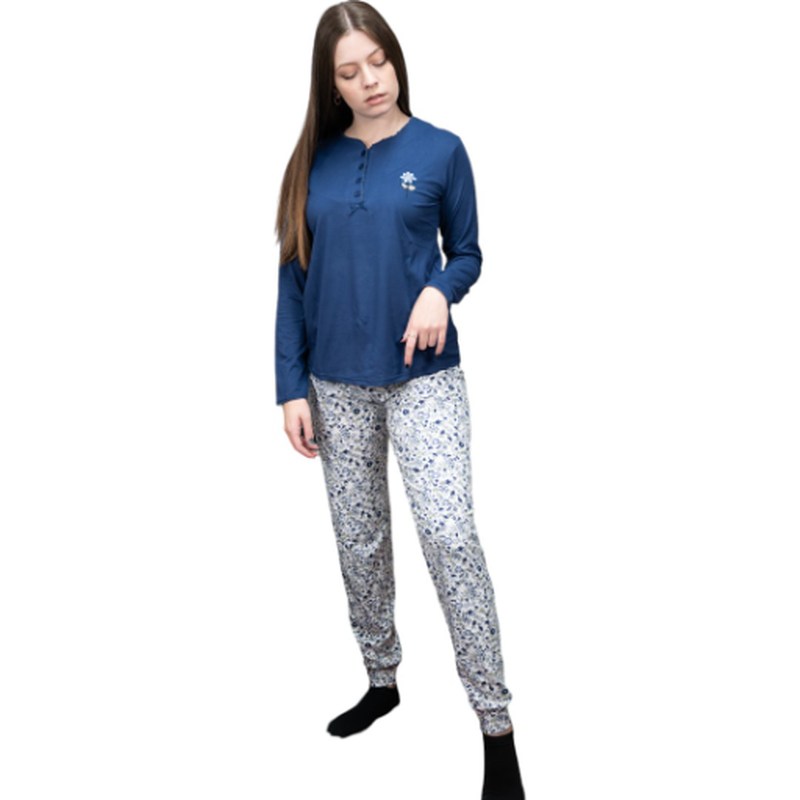 Ladys pajama with buttom in flanel fabric #c1715 image number null