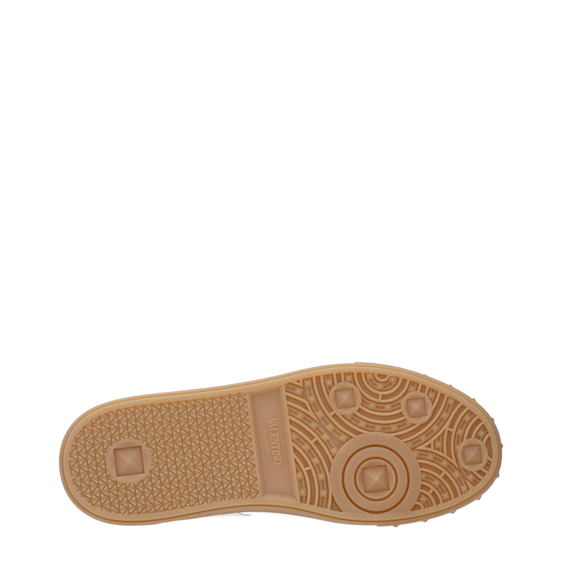Beige fabric low top sneakers-null