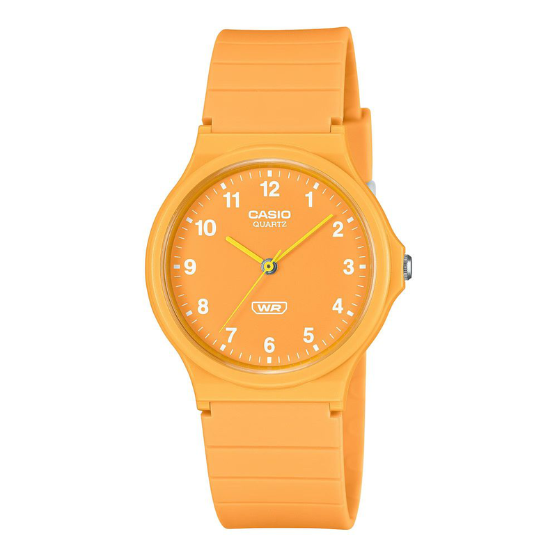 Orange resin dress watch-null