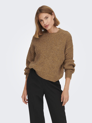 Only mella knitwear structure, Tobacco, medium
