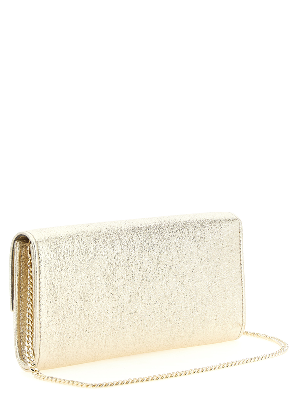 Gold lamb leather clutch bag-null
