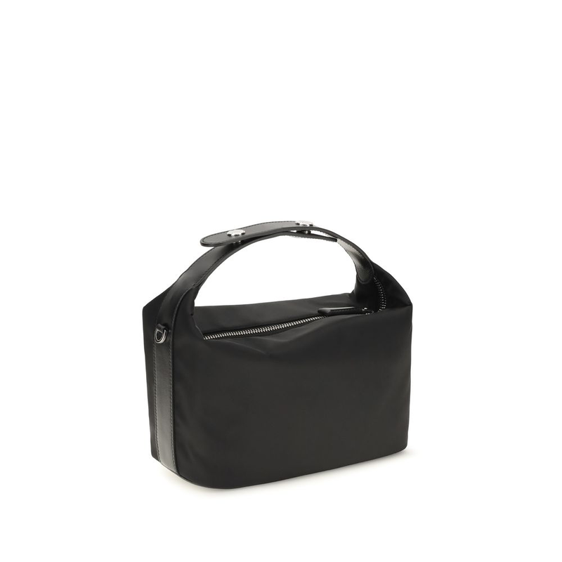 Black recycled polyamide handbag-null