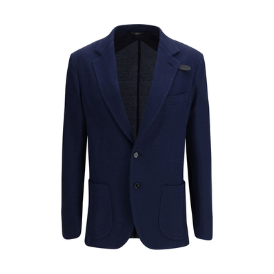 Black silk blazer, Black, medium