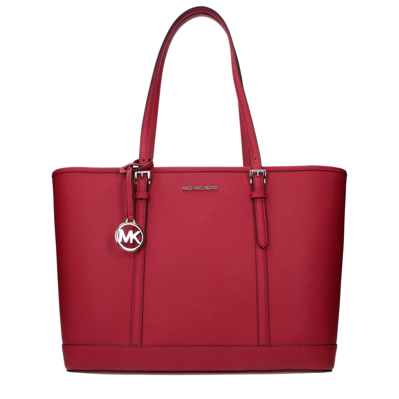 Red leather shoulder bag-null