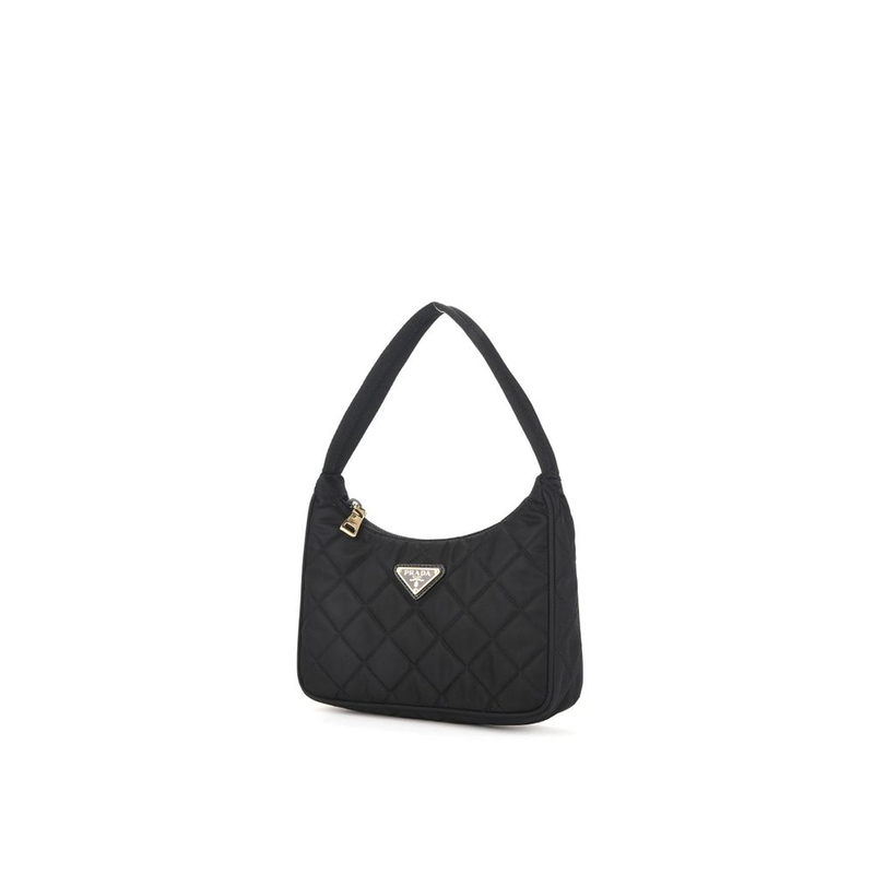 Black nylon shoulder bag-null