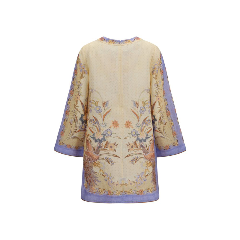 Multicolor linen casual dress-null