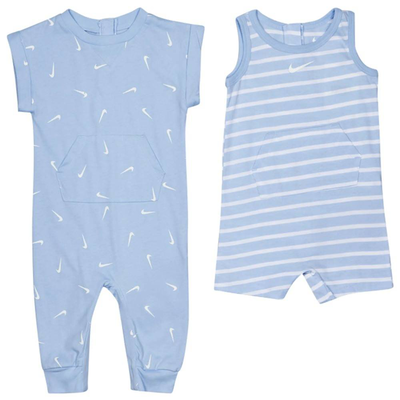 Nike baby boy essentials tank ss 2pk romper, Cobalt, medium