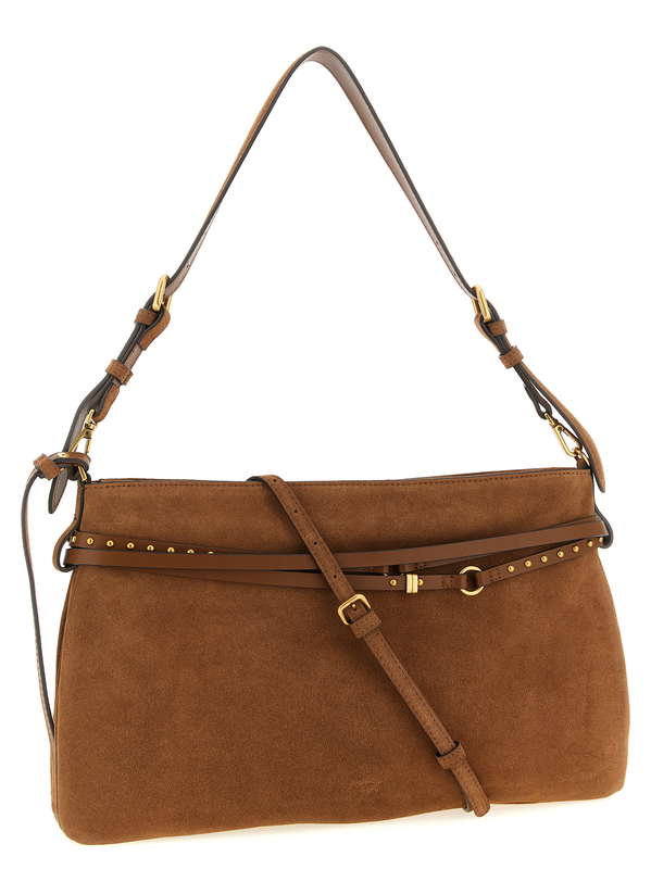 Brown cowhide shoulder bag-null