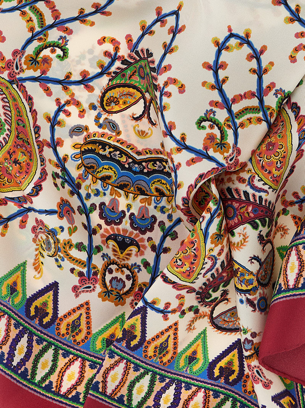 Multicolor silk foulard-null