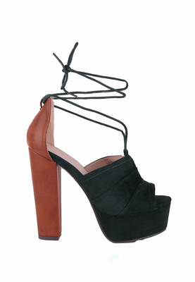 Peep toe platforms green