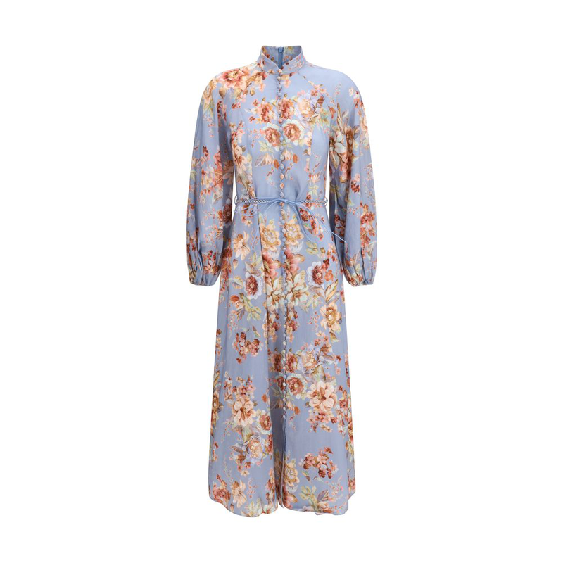 Multicolor linen long dress-null