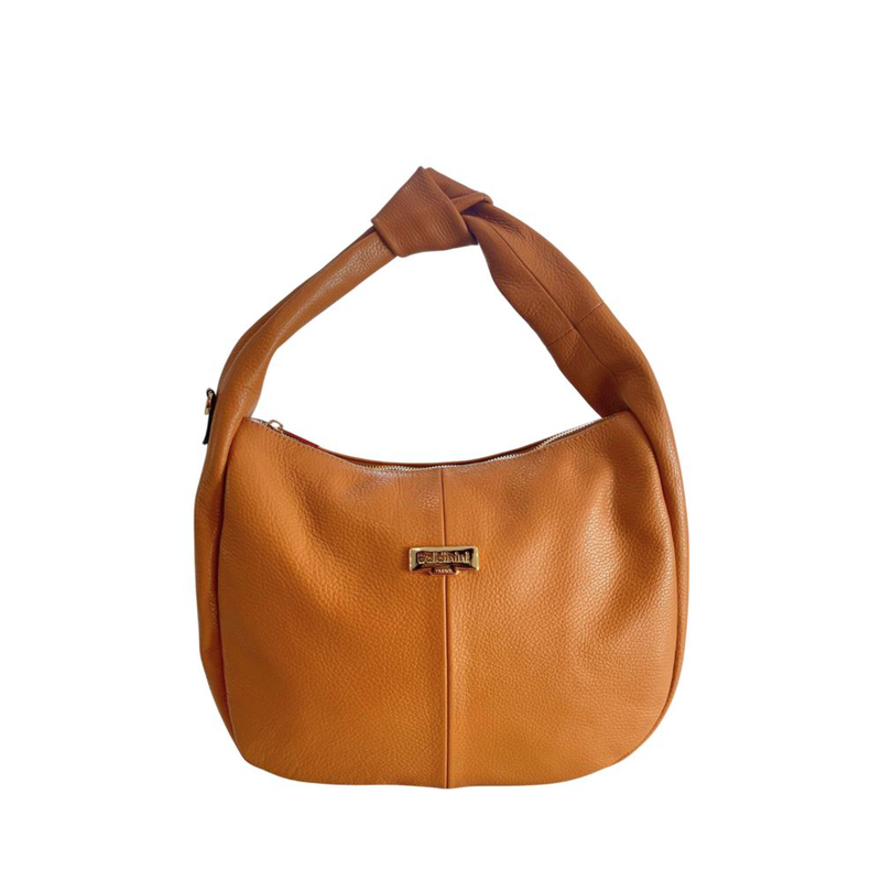 Brown leather women shoulder bag-null