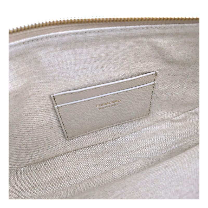 Gray leather shoulder bag-null