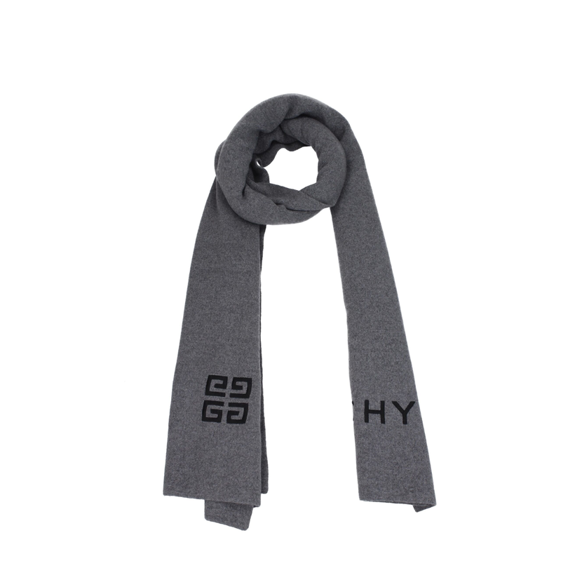 Gray wool scarf-null