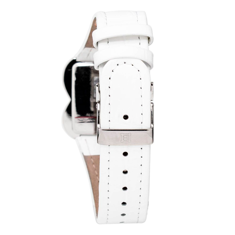 White leather dress watch-null