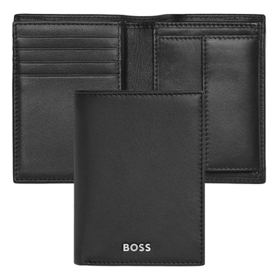 Boss card holder with flap and money pocket classic smooth black, , medium