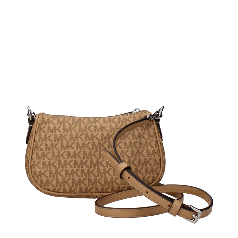Brown fabric handbag-null