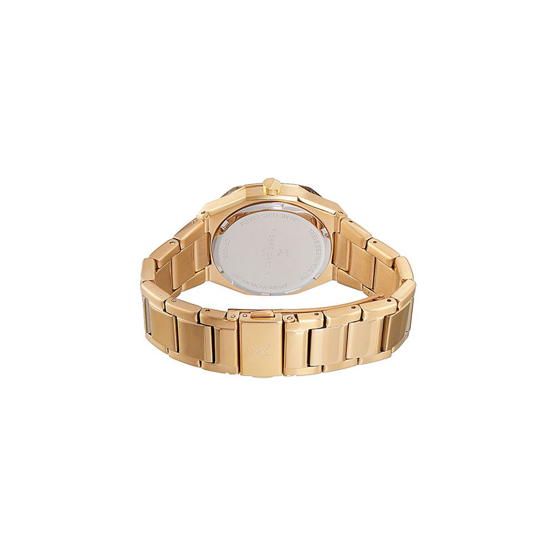 Gold stainless steel dress watch-null