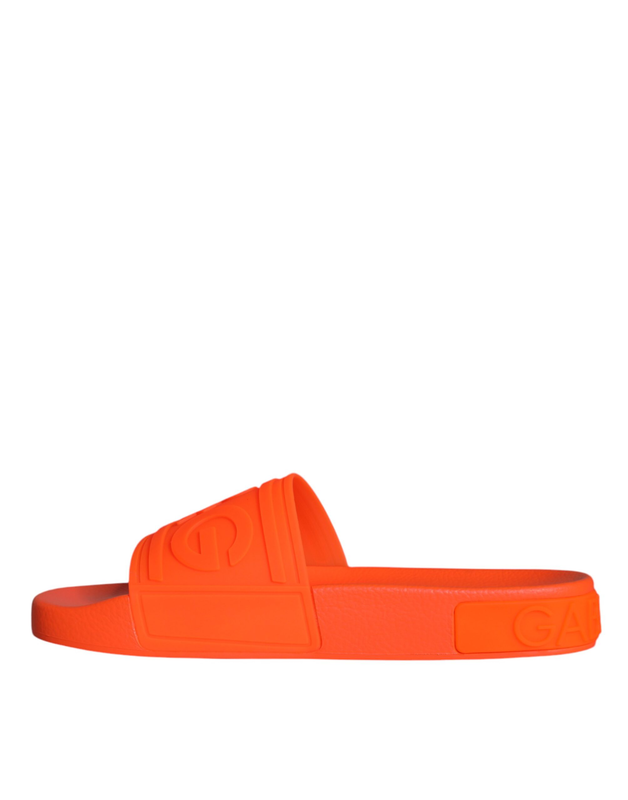 Orange rubber slides sandals beachwear shoes-null