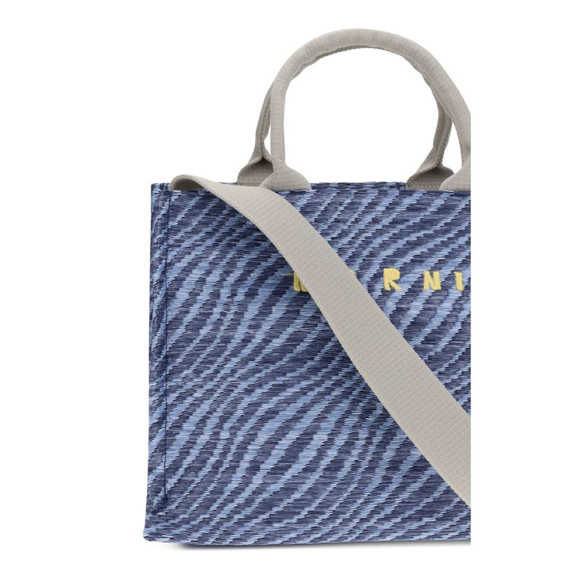Blue fabric shoulder bag-null